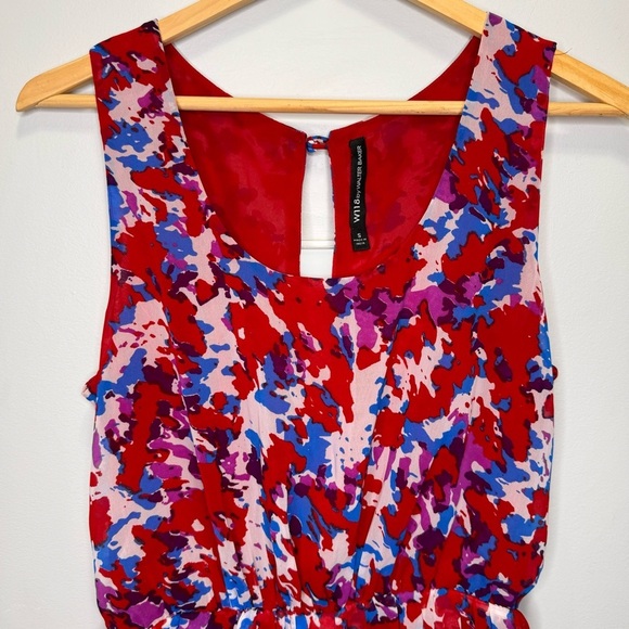 W118 by Walter Baker Red & Blue Scoop Neck Mini Dress Size Small - Picture 3 of 10